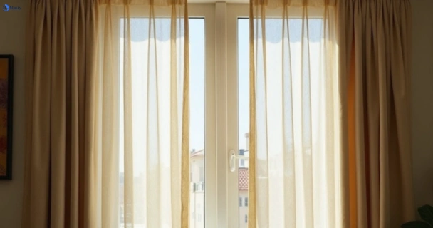 Dull dusty drapes in wooloowin before professional cleaning